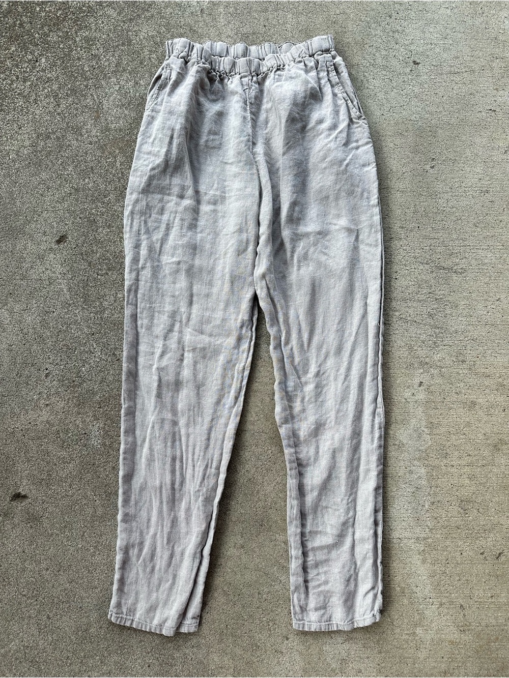 Flax Linen Tapered Pull On Pants